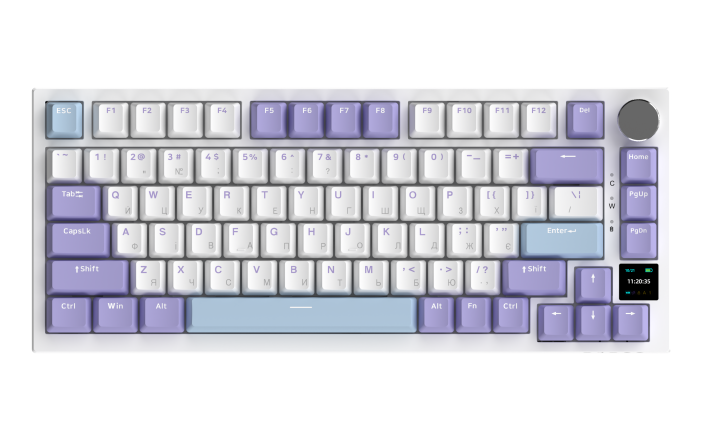 Бездротова механічна клавіатура Ajazz AK820 PRO 75% Flying Fish Switch White RGB (AK820PRO-FF-PWB)