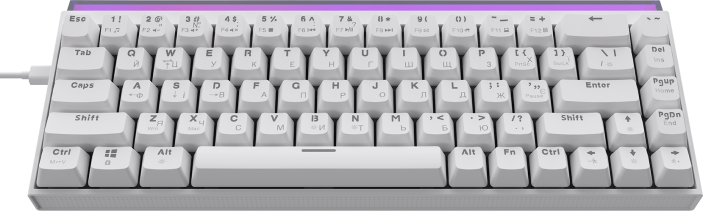 Дротова механічна клавіатура Ajazz NK68 Red switches White (NK68-R-W)