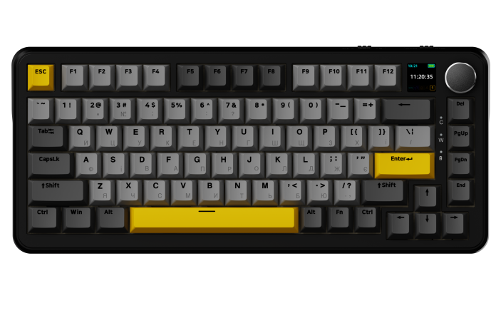 Бездротова механічна клавіатура Ajazz AK820 MAX Magnetic switches - Black (AK820MAX-M-BGY)