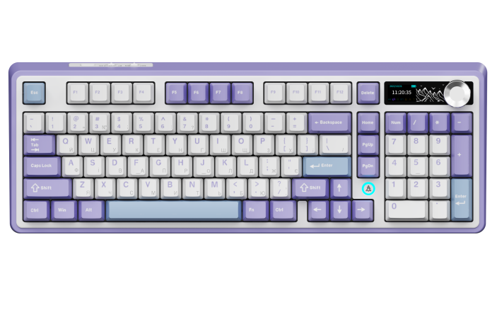 Бездротова механічна клавіатура Ajazz AK980 Clear Sky Switch - Purple (AK980-CS-PWB)