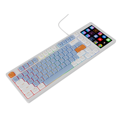 Ігрова механічна клавіатура Ajazz AKP815 Red Switch -  White Blue Orange-RGB-Wired