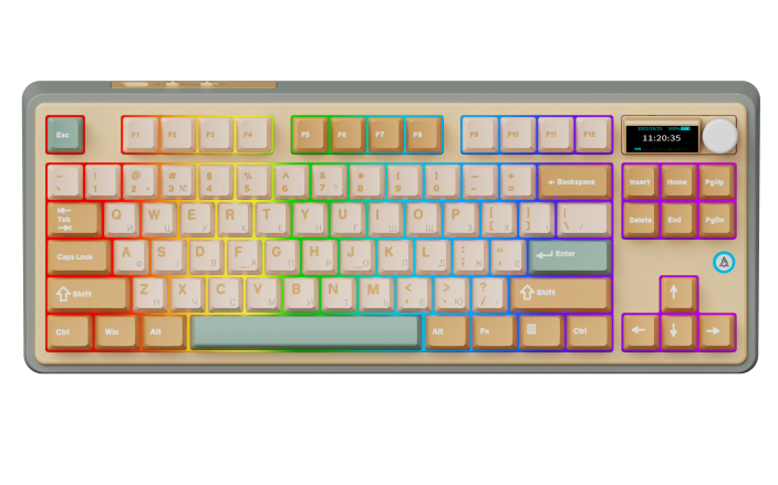 Бездротова механічна клавіатура Ajazz AK870 Jasmine Switch - Yellow (AK870-JS-YWG)