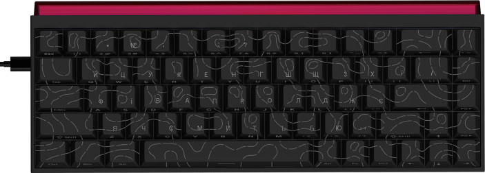 Дротова механічна клавіатура Ajazz NK68 Red switches Side Contour Black (NK68-R-S-B)