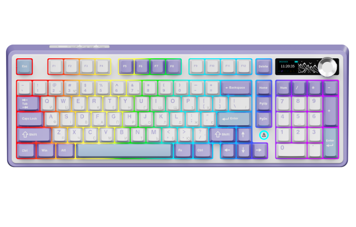 Бездротова механічна клавіатура Ajazz AK980 Clear Sky Switch - Purple (AK980-CS-PWB)