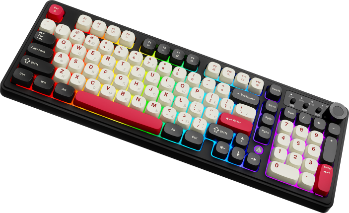 Бездротова клавіатура Ajazz AF98 PLUS Black Shark Red (AF98-PLUS-BSR)