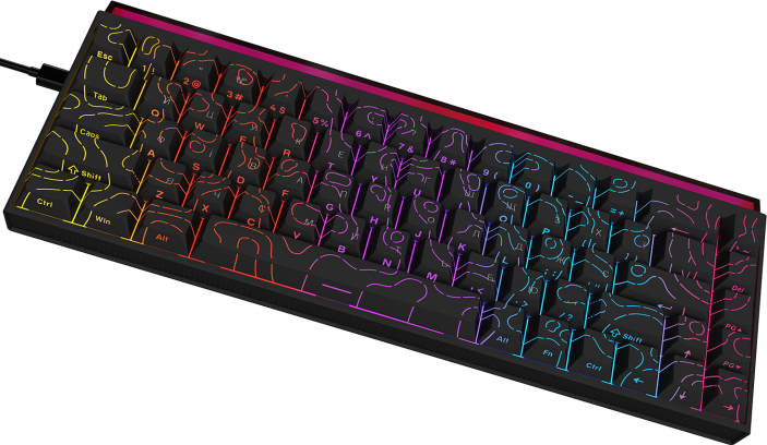 Дротова механічна клавіатура Ajazz NK68 Red switches Side Contour Black (NK68-R-S-B)