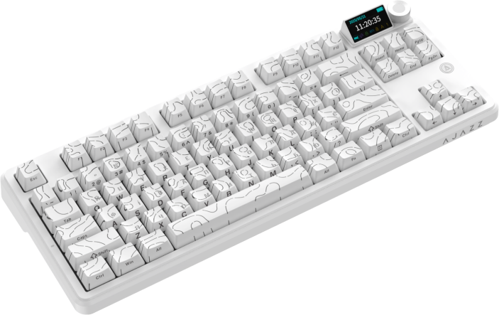 Бездротова механічна клавіатура Ajazz AK870 V2 Side Contour White (AK870-V2-S-W)