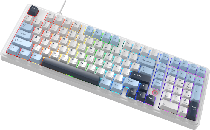 Дротова магнітна клавіатура Ajazz AK980 MAX Magnetic switches Blue White Dark Blue (AK980-MAX-M-BWD)