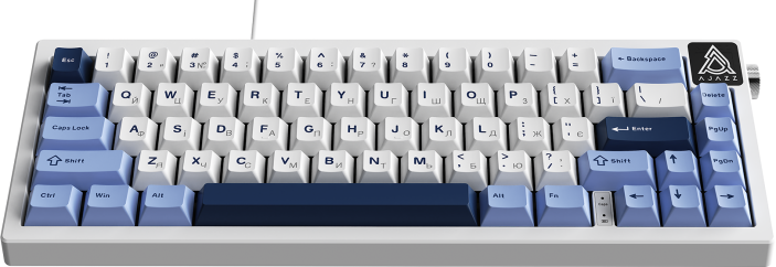 Дротова механічна клавіатура Ajazz AK650 Sea Salt switches Blue White Blue (AK650-SS-BWB)