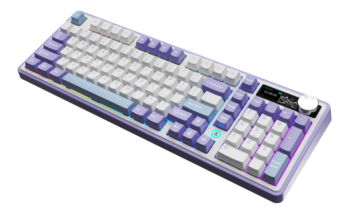 Бездротова механічна клавіатура Ajazz AK980 Clear Sky Switch - Purple (AK980-CS-PWB)