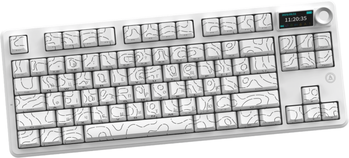 Бездротова механічна клавіатура Ajazz AK870 V2 Side Contour White (AK870-V2-S-W)