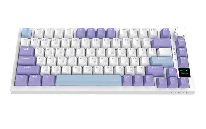 Бездротова механічна клавіатура Ajazz AK820 PRO 75% Flying Fish Switch White RGB (AK820PRO-FF-PWB)