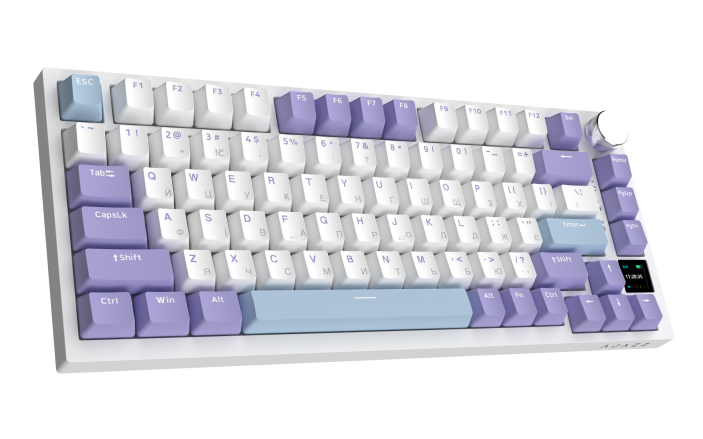 Бездротова механічна клавіатура Ajazz AK820 PRO 75% Flying Fish Switch White RGB (AK820PRO-FF-PWB)
