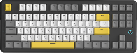 Дротова механічна клавіатура Ajazz AK870 V2 Flying Fish switches Black Grey Yellow (AK870-V2-FF-BGY)