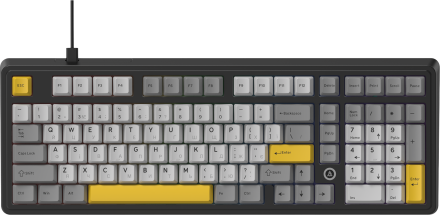 Дротова магнітна клавіатура Ajazz AK980 MAX Magnetic switches Black Grey Yellow (AK980-MAX-M-BGY)