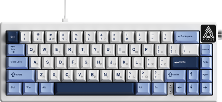 Дротова механічна клавіатура Ajazz AK650 Sea Salt switches Blue White Blue (AK650-SS-BWB)
