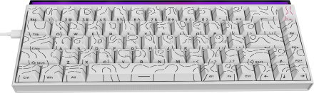 Дротова механічна клавіатура Ajazz NK68 Red switches Side Contour White (NK68-R-S-W)