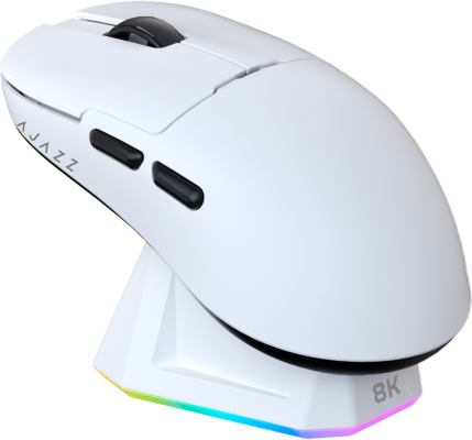 Ігрова бездротова миша Ajazz  AJ159PRO -3 Mod-White-3395-8K Charging Dock