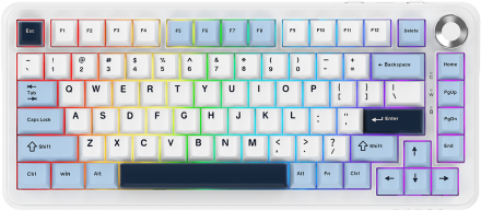 Клавіатура механічна бездротова Ajazz AK820 MAX PLUS Daydream Switch RGB Wireless/BT/USB White