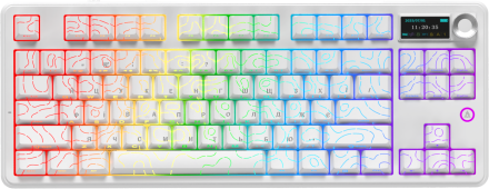 Бездротова механічна клавіатура Ajazz AK870 V2 Side Contour White (AK870-V2-S-W)