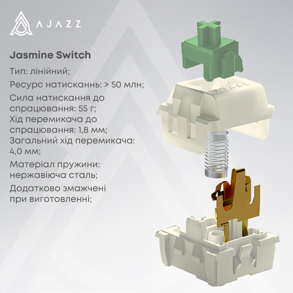 Бездротова механічна клавіатура Ajazz AK870 Jasmine Switch - Yellow (AK870-JS-YWG)