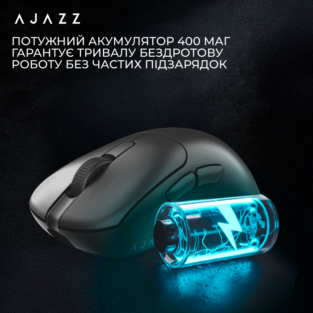Ігрова бездротова миша Ajazz  AJ179PRO -3 Mod-Black-3395-8K Charging Dock