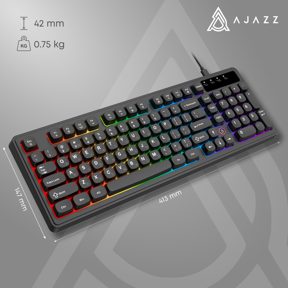 Дротова клавіатура Ajazz AF98 Black (AF98-B)