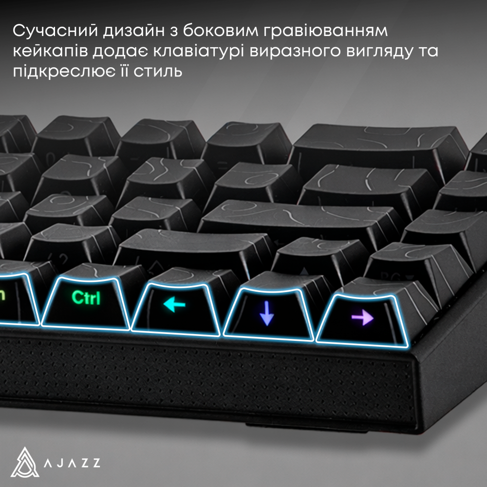 Дротова механічна клавіатура Ajazz NK68 Red switches Side Contour Black (NK68-R-S-B)