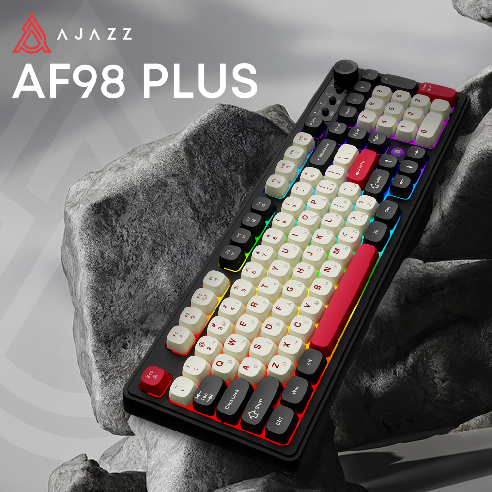 Бездротова клавіатура Ajazz AF98 PLUS Black Shark Red (AF98-PLUS-BSR)