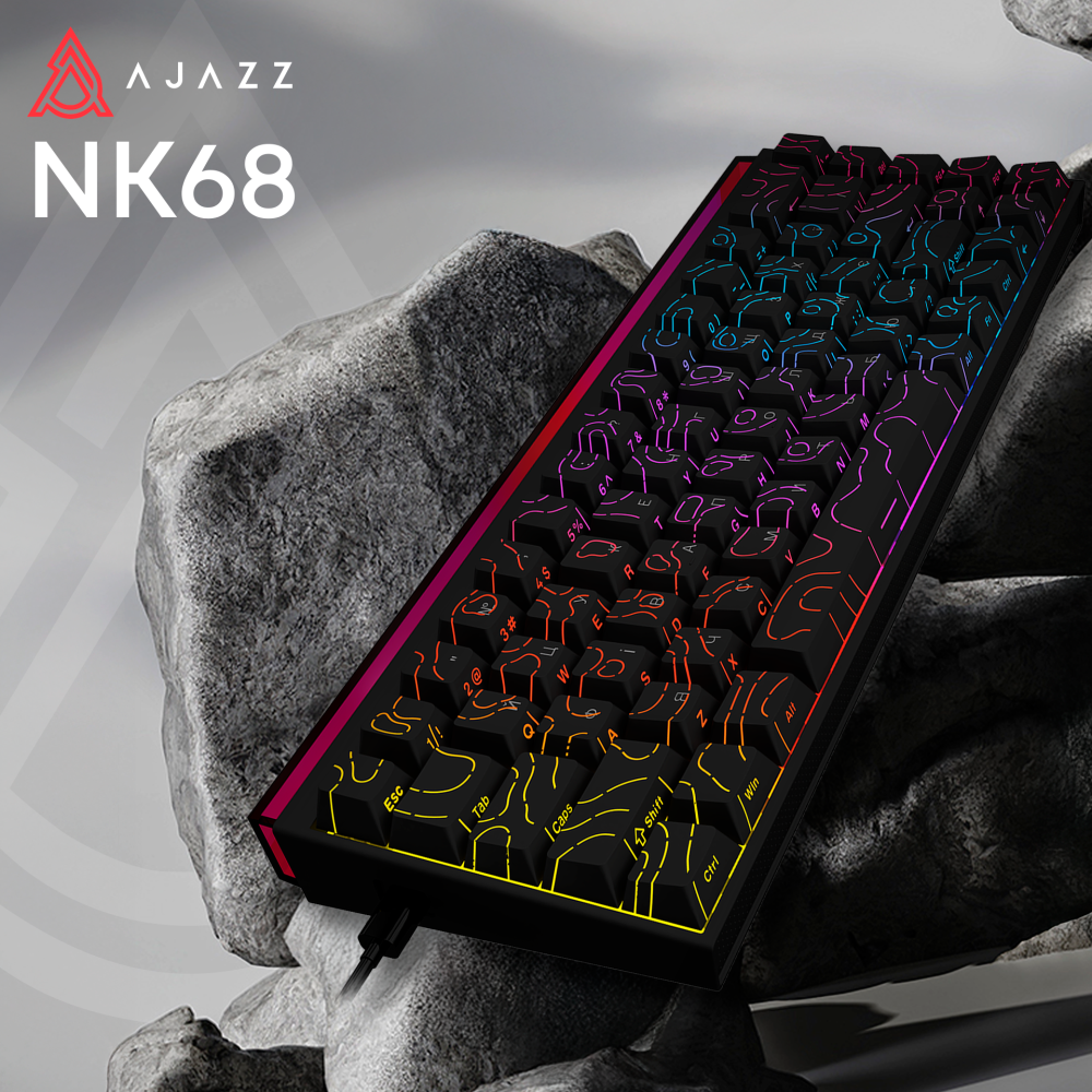 Дротова механічна клавіатура Ajazz NK68 Red switches Side Contour Black (NK68-R-S-B)