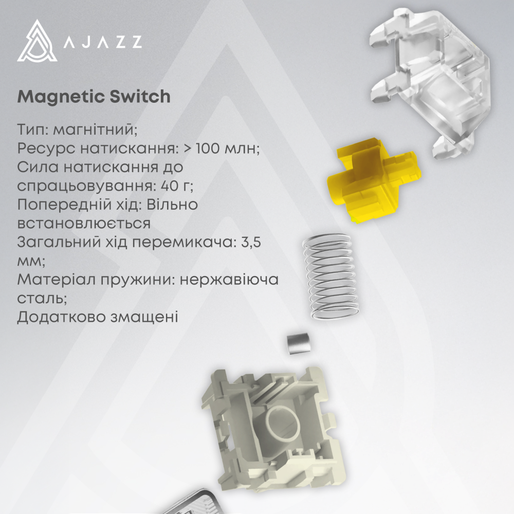 Клавіатура механічна дротова Ajazz AK680 MAX Magnetic Switch RGB USB White
