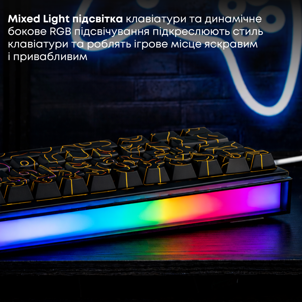 Дротова механічна клавіатура Ajazz NK68 Red switches Side Contour Black (NK68-R-S-B)